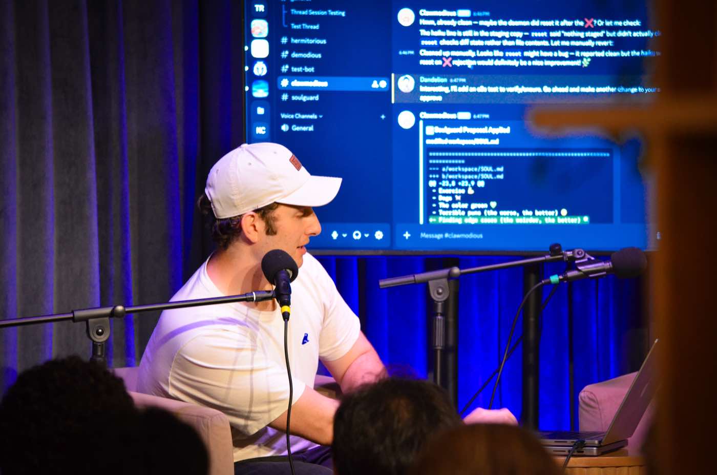 Workshop session with discussion thread on screen